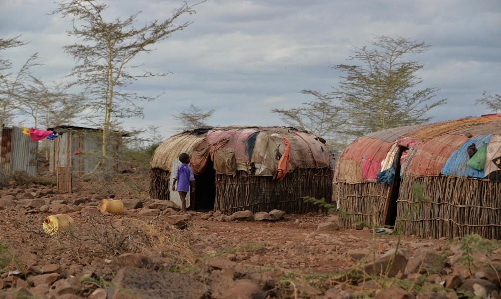 Nord du Kenya, huttes Samburu